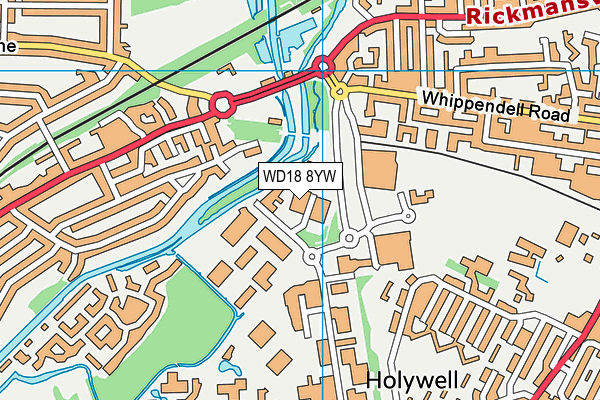 WD18 8YW map - OS VectorMap District (Ordnance Survey) WD18 8YW map - OS VectorMap District (Ordnance Survey)