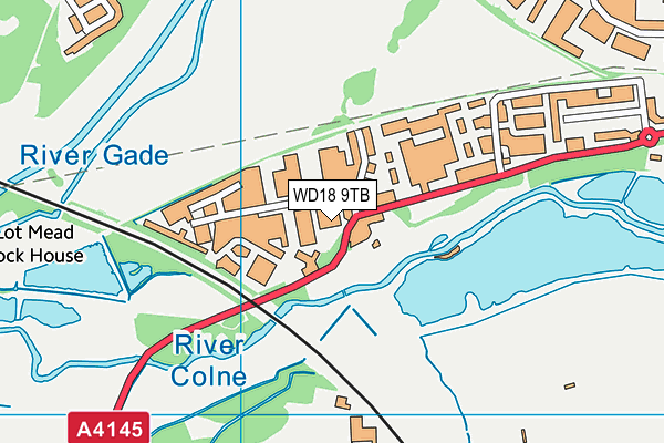 WD18 9TB map - OS VectorMap District (Ordnance Survey)