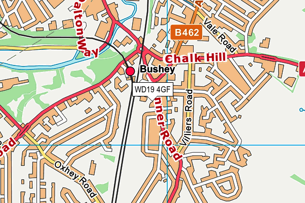 WD19 4GF map - OS VectorMap District (Ordnance Survey)