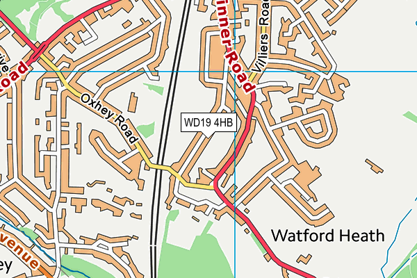 WD19 4HB map - OS VectorMap District (Ordnance Survey) WD19 4HB map - OS VectorMap District (Ordnance Survey)