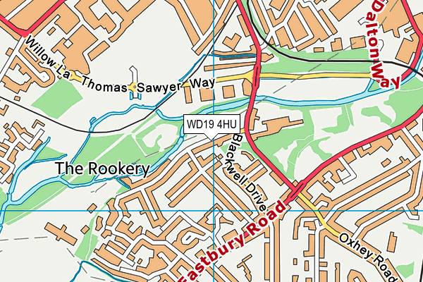 WD19 4HU map - OS VectorMap District (Ordnance Survey) WD19 4HU map - OS VectorMap District (Ordnance Survey)