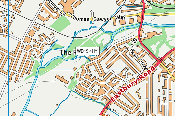 WD19 4HY map - OS VectorMap District (Ordnance Survey)