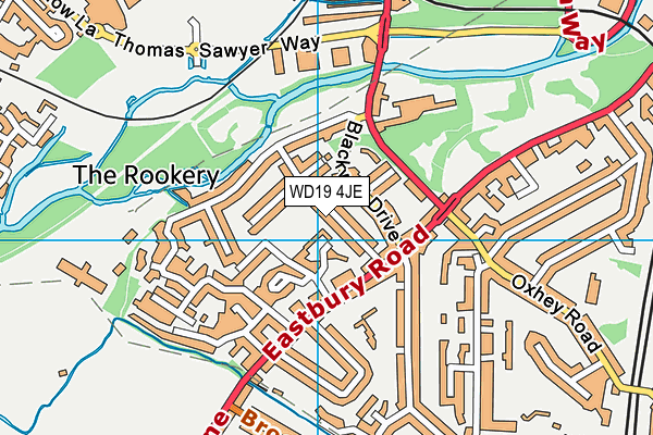 WD19 4JE map - OS VectorMap District (Ordnance Survey) WD19 4JE map - OS VectorMap District (Ordnance Survey)