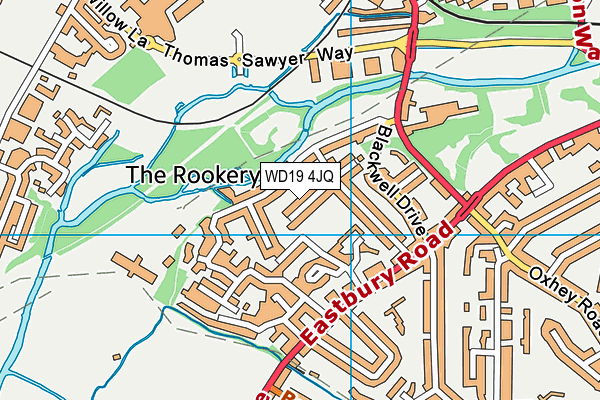 WD19 4JQ map - OS VectorMap District (Ordnance Survey) WD19 4JQ map - OS VectorMap District (Ordnance Survey)