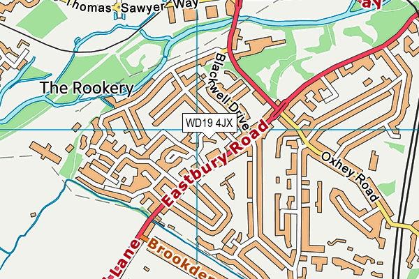 WD19 4JX map - OS VectorMap District (Ordnance Survey)