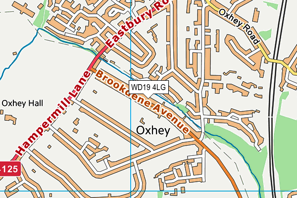 WD19 4LG map - OS VectorMap District (Ordnance Survey)