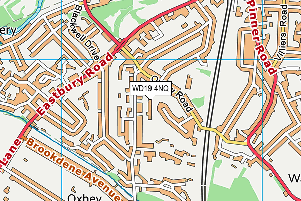 WD19 4NQ map - OS VectorMap District (Ordnance Survey)