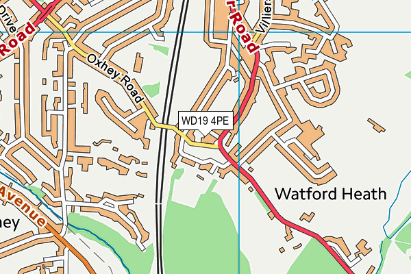 WD19 4PE map - OS VectorMap District (Ordnance Survey) WD19 4PE map - OS VectorMap District (Ordnance Survey)