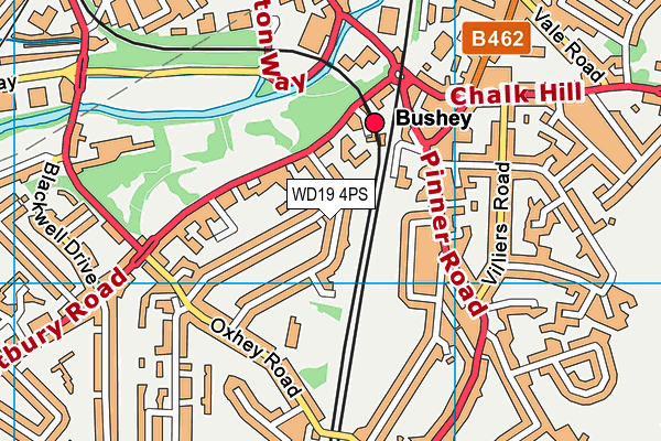 WD19 4PS map - OS VectorMap District (Ordnance Survey)