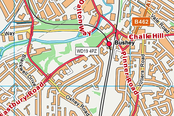 WD19 4PZ map - OS VectorMap District (Ordnance Survey)