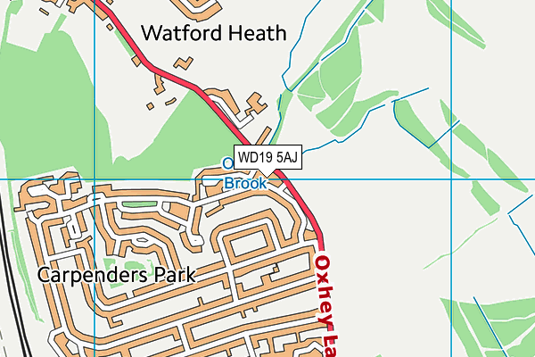 WD19 5AJ map - OS VectorMap District (Ordnance Survey) WD19 5AJ map - OS VectorMap District (Ordnance Survey)