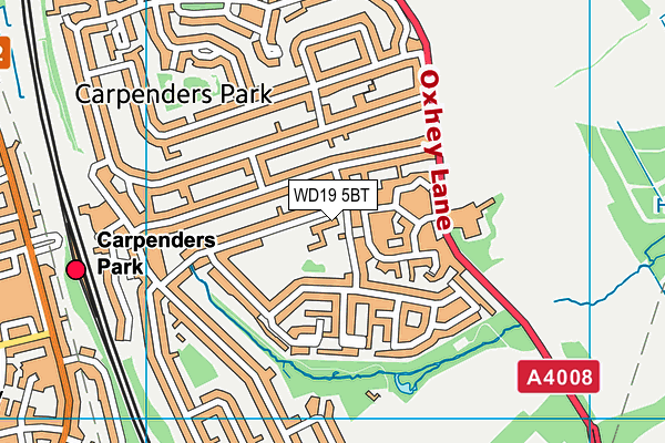 WD19 5BT map - OS VectorMap District (Ordnance Survey)