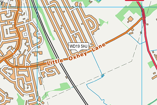 WD19 5HJ map - OS VectorMap District (Ordnance Survey)