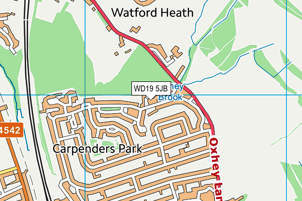 WD19 5JB map - OS VectorMap District (Ordnance Survey) WD19 5JB map - OS VectorMap District (Ordnance Survey)