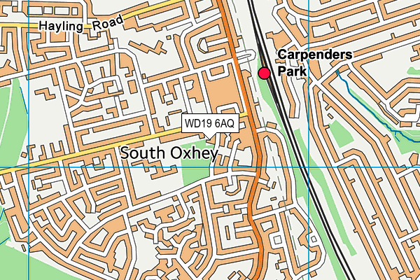 WD19 6AQ map - OS VectorMap District (Ordnance Survey)
