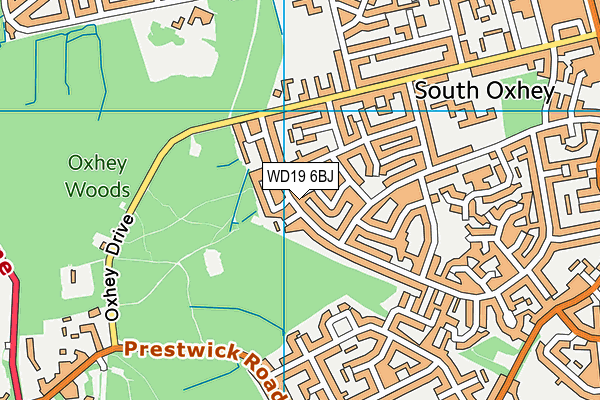 WD19 6BJ map - OS VectorMap District (Ordnance Survey)