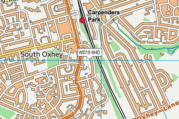 WD19 6HD map - OS VectorMap District (Ordnance Survey)