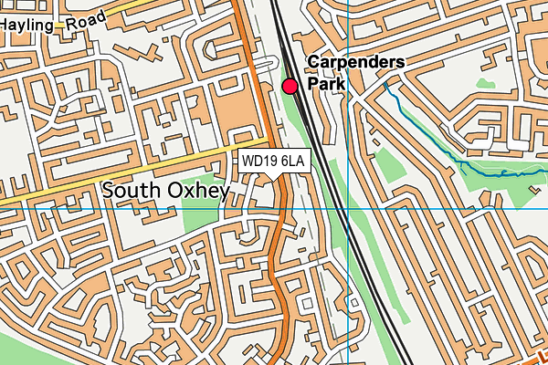 WD19 6LA map - OS VectorMap District (Ordnance Survey)