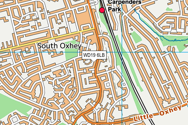 WD19 6LB map - OS VectorMap District (Ordnance Survey)