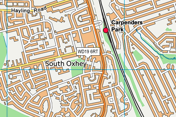 WD19 6RT map - OS VectorMap District (Ordnance Survey)