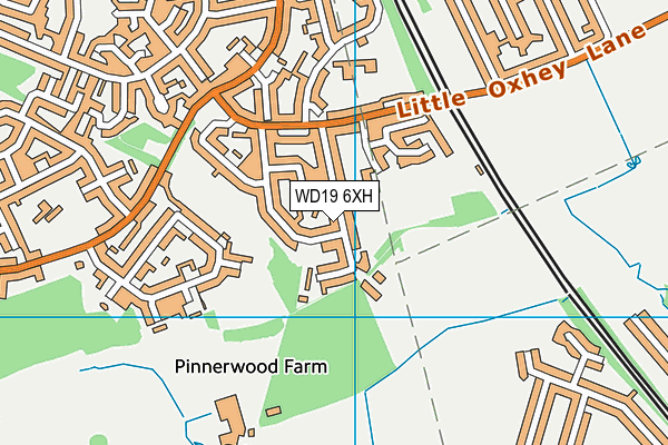 WD19 6XH map - OS VectorMap District (Ordnance Survey) WD19 6XH map - OS VectorMap District (Ordnance Survey)