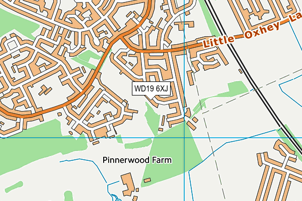 WD19 6XJ map - OS VectorMap District (Ordnance Survey)