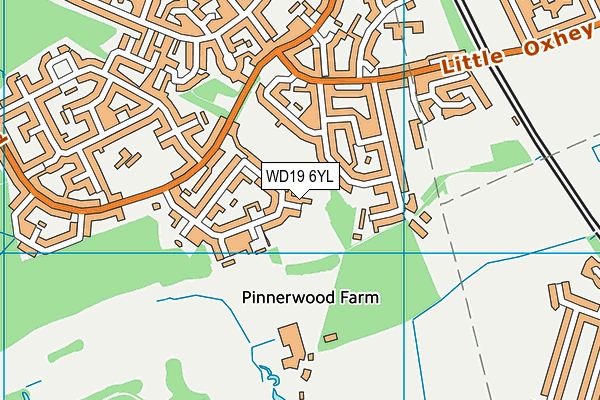 WD19 6YL map - OS VectorMap District (Ordnance Survey)