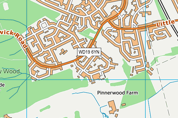 WD19 6YN map - OS VectorMap District (Ordnance Survey) WD19 6YN map - OS VectorMap District (Ordnance Survey)