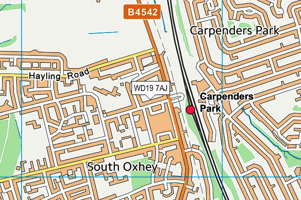 WD19 7AJ map - OS VectorMap District (Ordnance Survey) WD19 7AJ map - OS VectorMap District (Ordnance Survey)