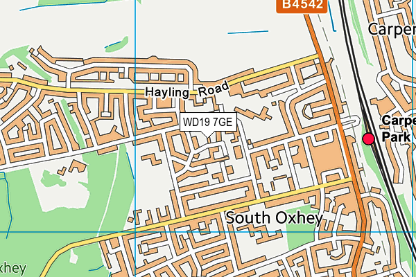 WD19 7GE map - OS VectorMap District (Ordnance Survey) WD19 7GE map - OS VectorMap District (Ordnance Survey)