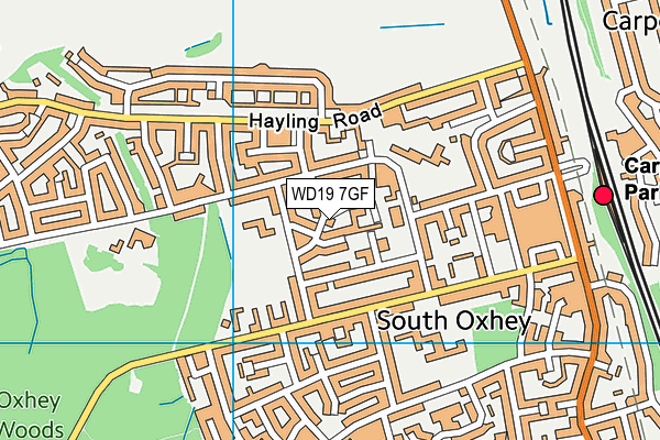 WD19 7GF map - OS VectorMap District (Ordnance Survey) WD19 7GF map - OS VectorMap District (Ordnance Survey)