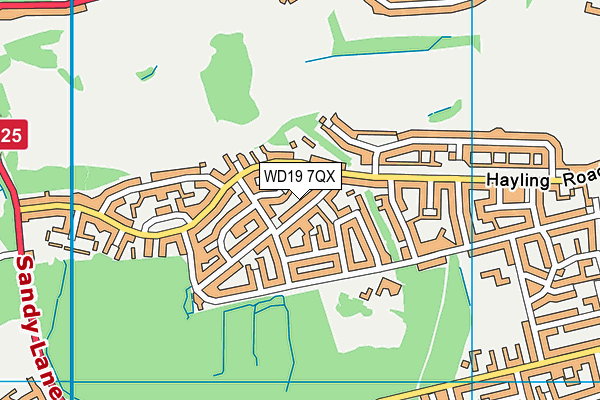 WD19 7QX map - OS VectorMap District (Ordnance Survey) WD19 7QX map - OS VectorMap District (Ordnance Survey)