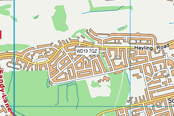 WD19 7QZ map - OS VectorMap District (Ordnance Survey) WD19 7QZ map - OS VectorMap District (Ordnance Survey)