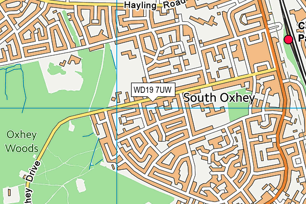 WD19 7UW map - OS VectorMap District (Ordnance Survey) WD19 7UW map - OS VectorMap District (Ordnance Survey)