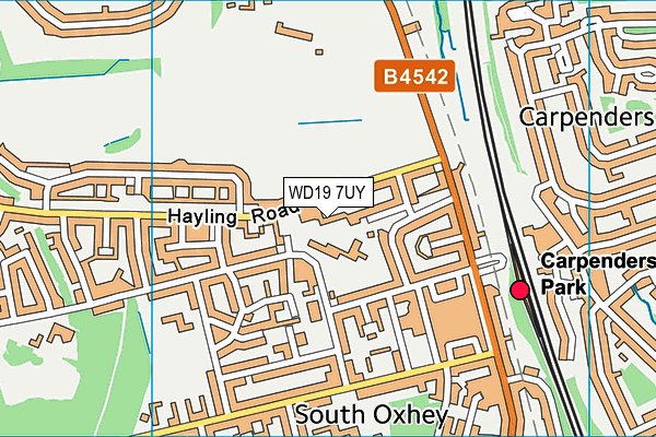 WD19 7UY map - OS VectorMap District (Ordnance Survey) WD19 7UY map - OS VectorMap District (Ordnance Survey)
