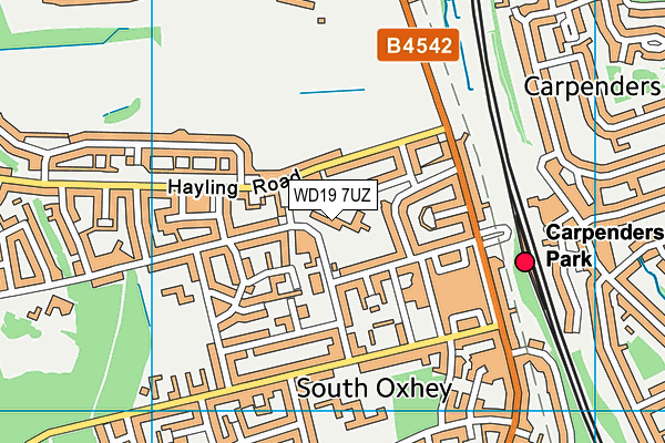 WD19 7UZ map - OS VectorMap District (Ordnance Survey) WD19 7UZ map - OS VectorMap District (Ordnance Survey)