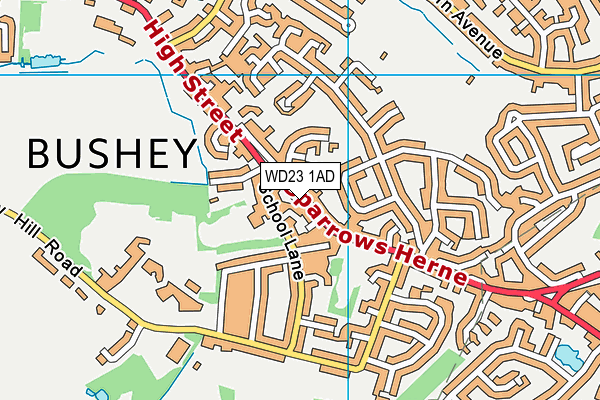 WD23 1AD map - OS VectorMap District (Ordnance Survey) WD23 1AD map - OS VectorMap District (Ordnance Survey)