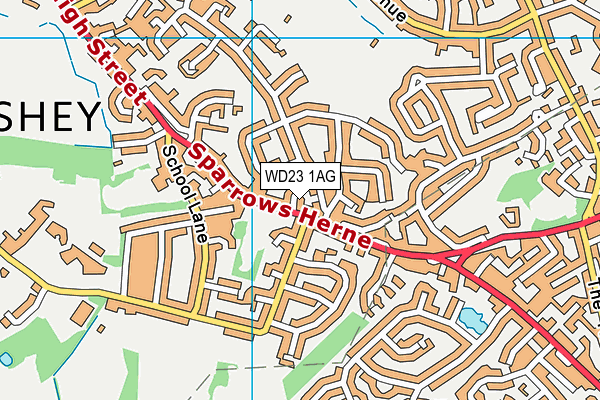 WD23 1AG map - OS VectorMap District (Ordnance Survey) WD23 1AG map - OS VectorMap District (Ordnance Survey)