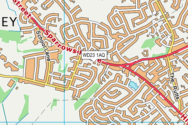 WD23 1AQ map - OS VectorMap District (Ordnance Survey)