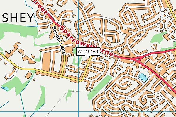 WD23 1AS map - OS VectorMap District (Ordnance Survey)