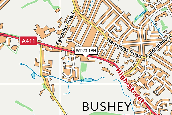 WD23 1BH map - OS VectorMap District (Ordnance Survey) WD23 1BH map - OS VectorMap District (Ordnance Survey)