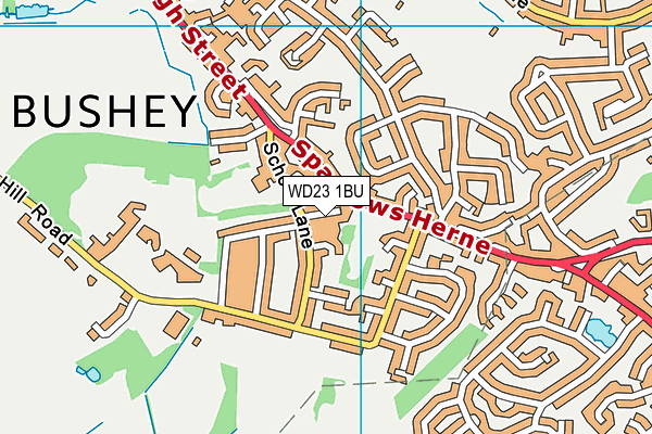WD23 1BU map - OS VectorMap District (Ordnance Survey) WD23 1BU map - OS VectorMap District (Ordnance Survey)