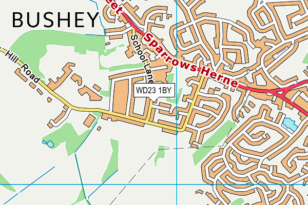 WD23 1BY map - OS VectorMap District (Ordnance Survey) WD23 1BY map - OS VectorMap District (Ordnance Survey)