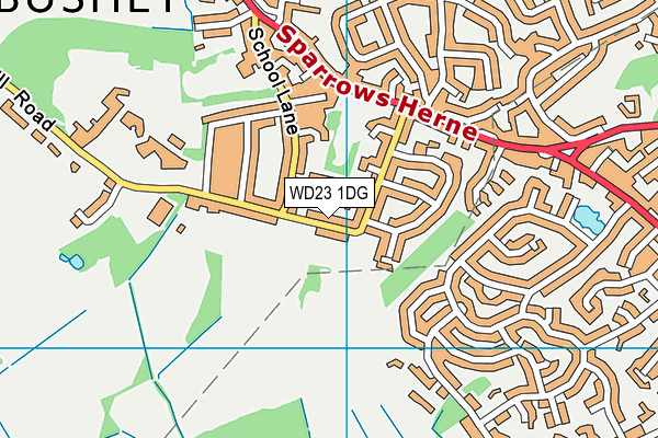 WD23 1DG map - OS VectorMap District (Ordnance Survey) WD23 1DG map - OS VectorMap District (Ordnance Survey)