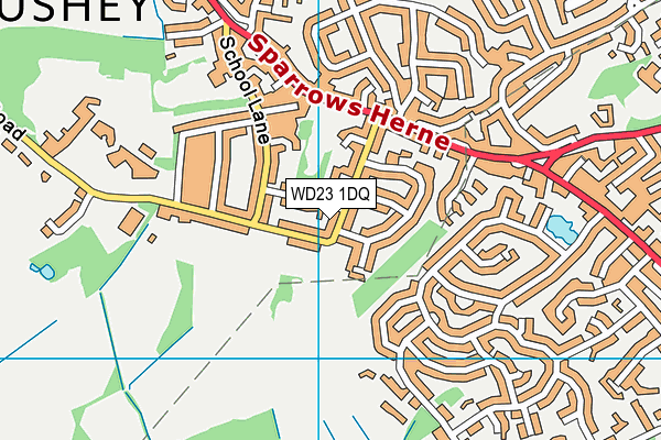 WD23 1DQ map - OS VectorMap District (Ordnance Survey) WD23 1DQ map - OS VectorMap District (Ordnance Survey)