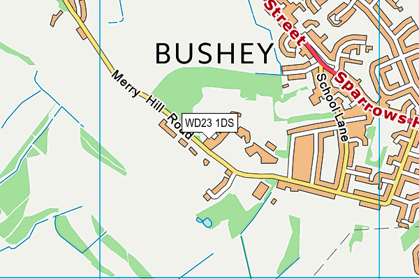 WD23 1DS map - OS VectorMap District (Ordnance Survey)