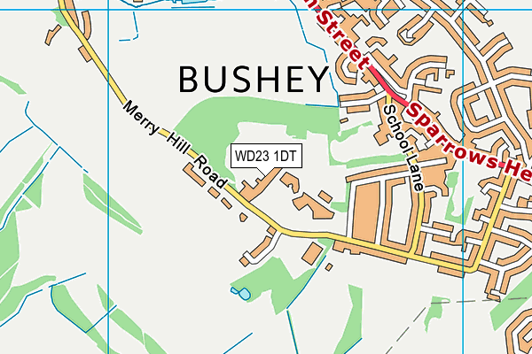 WD23 1DT map - OS VectorMap District (Ordnance Survey)