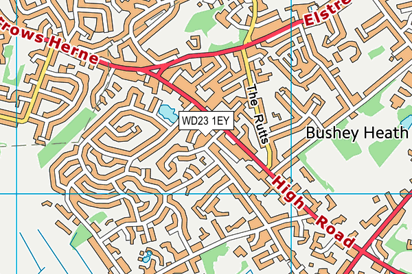 WD23 1EY map - OS VectorMap District (Ordnance Survey)