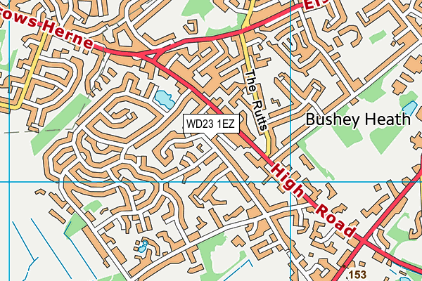 WD23 1EZ map - OS VectorMap District (Ordnance Survey) WD23 1EZ map - OS VectorMap District (Ordnance Survey)