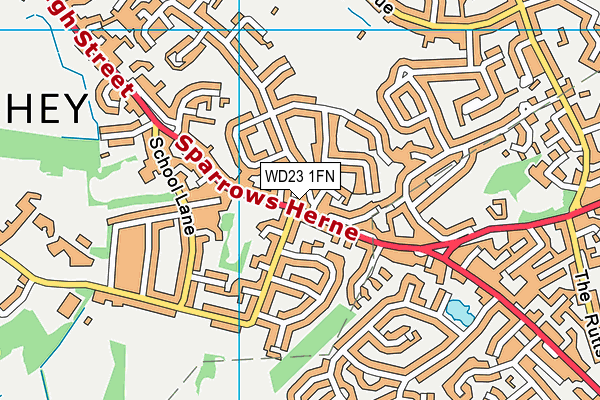 WD23 1FN map - OS VectorMap District (Ordnance Survey) WD23 1FN map - OS VectorMap District (Ordnance Survey)